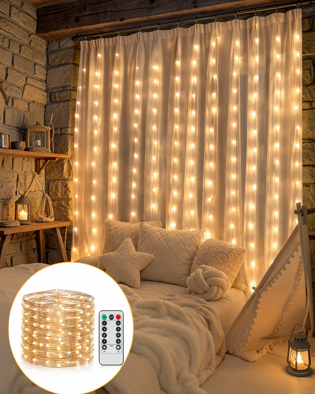 3x3 Metre Perde LED Işık – Parti ve Bahçe Dekorasyonu Yeni Nesil