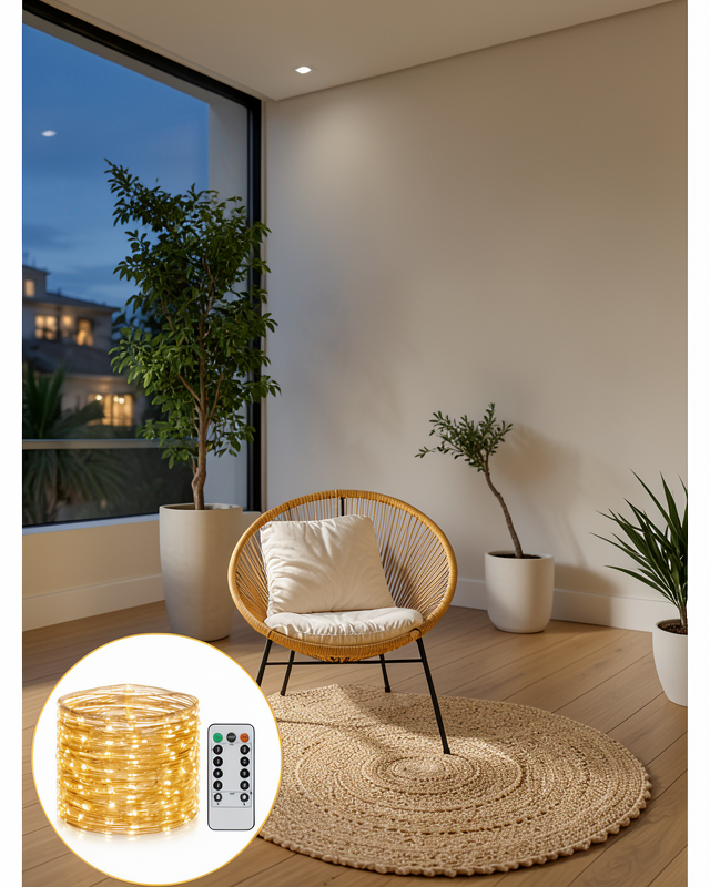 Romantik Ambiyans İçin Uzaktan Kumandalı Günışığı Peri Led Yeni Nesil