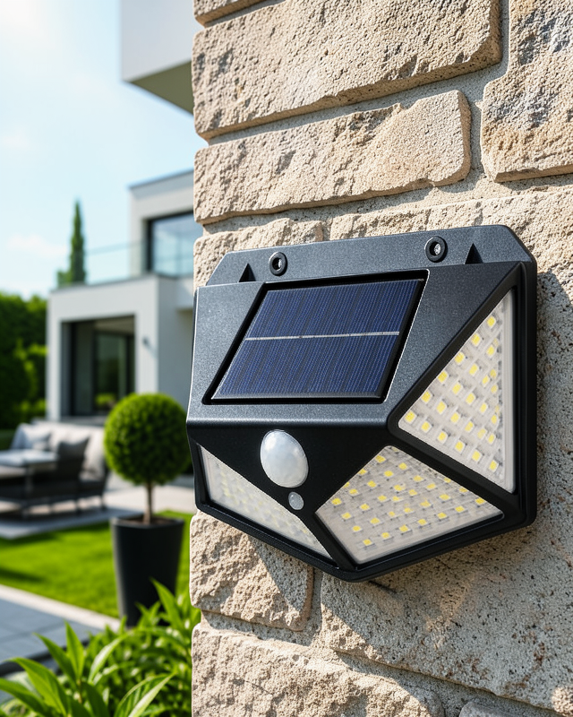 Sensörlü Solar Bahçe Lambası Geniş Açılı LED Aydınlatmalı Balkon Garaj ve Bahçe Işığı