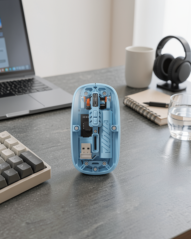 Bluetooth 5.2 Destekli Mavi Pilli Kablosuz Mouse Yeni Nesil