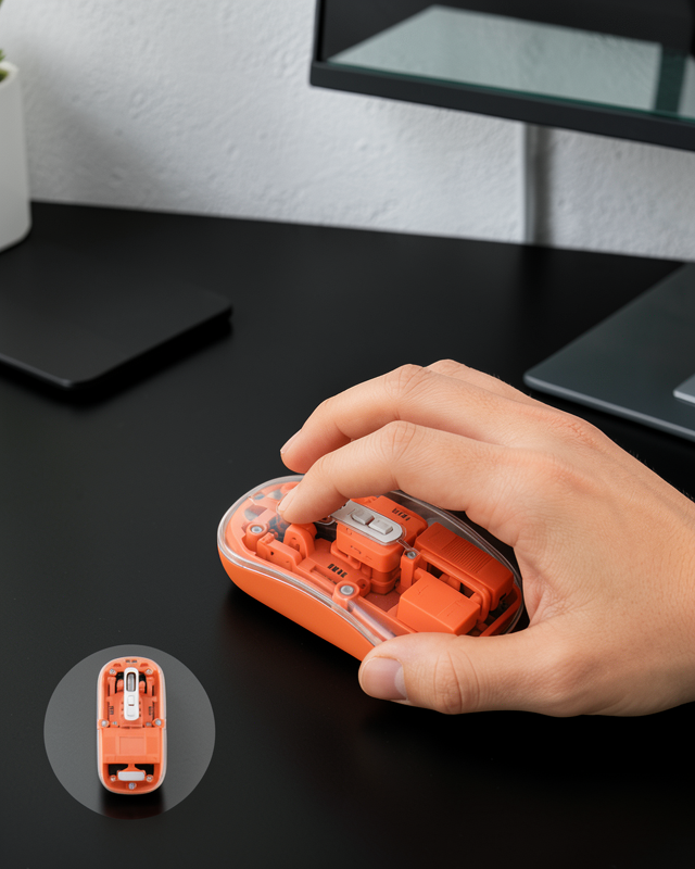 Şeffaf Kablosuz Mouse Bluetooth Bağlantılı Sessiz Tıklama Yeni Nesil