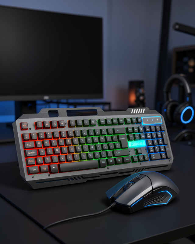 Işıklı Oyuncu Q Klavye Mouse Seti Siyah Gaming Oyuncu Klavye Yeni Nesil