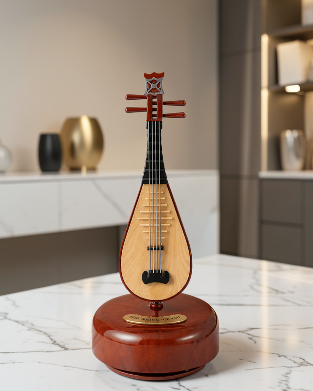Klasik Ud Figürlü Melodili Müzik Kutusu Şık Hediyelik