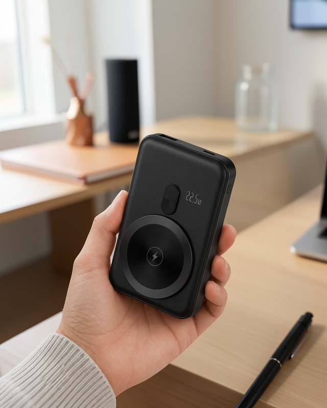 Manyetik Kablosuz Powerbank 22.5W Hızlı Şarj LCD Göstergeli Yeni Nesil