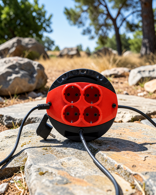 Ev ve Ofis İçin 3 Metre Kablolu 4 Priz Makarası