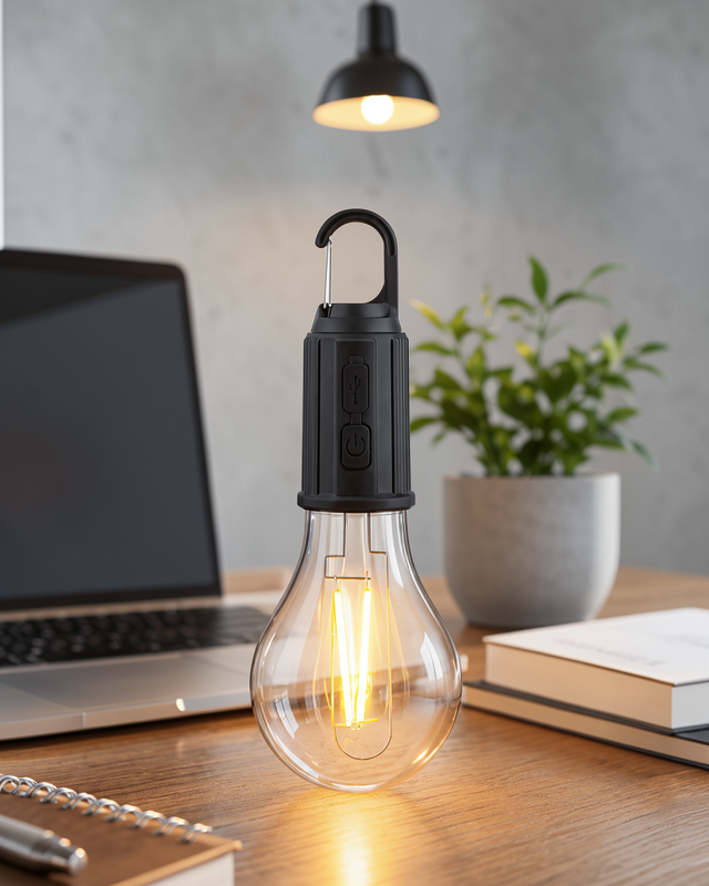 Şarjlı Dekoratif Kamp Lambası Askılı Ampul Led Işık Type-C Girişli