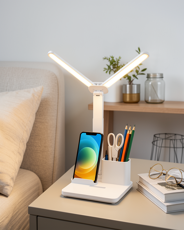 Kısılabilir LED Masa Lambası – Kalemlik, Telefon Standı ve Okuma Işığı Bir Arada Yeni Nesil