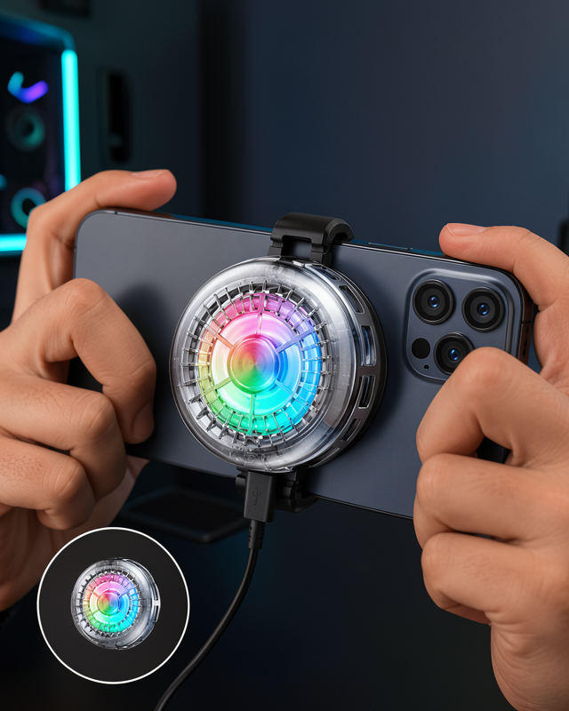 RGB LED Telefon Soğutucu Fan Yüksek Hızlı Soğutma Oyuncu Cooler Yeni Nesil