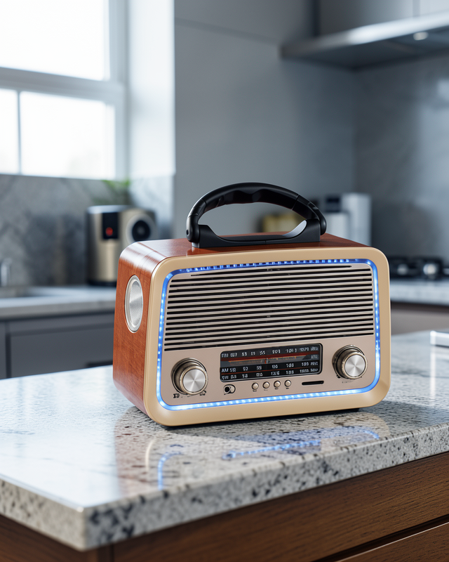 Nostalji Bluetooth Radyo FM AM SW Ahşap Eskitme Tasarım Yeni Nesil
