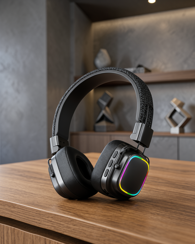 Renkli Işık Efektli Bluetooth 5.3 Müzik Kulaklığı Yeni Nesil