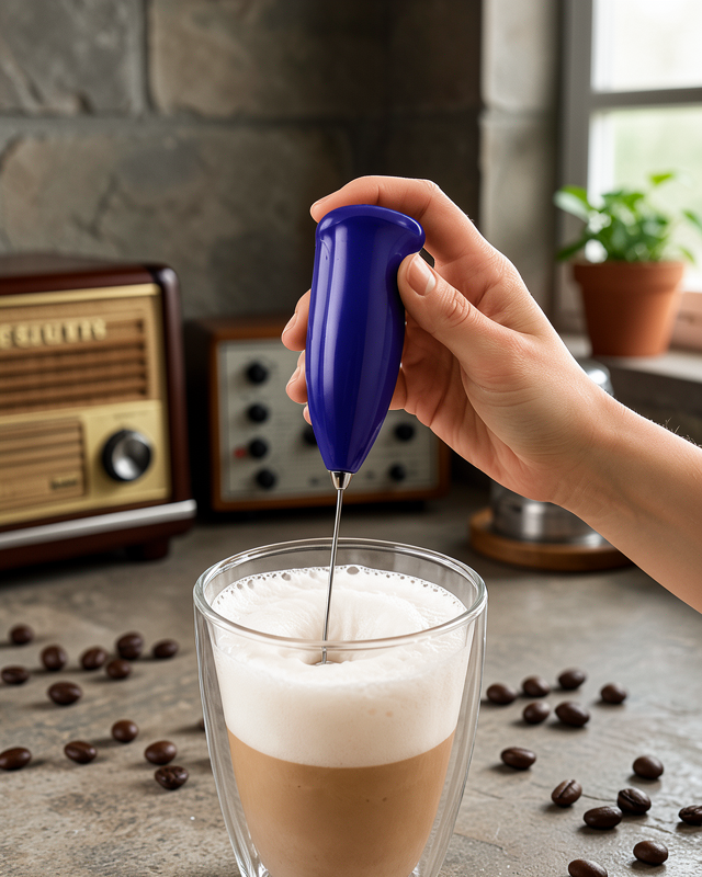 Portatif Kahve Köpürtücü – Latte, Cappuccino, Milkshake ve Puding Yapıcı