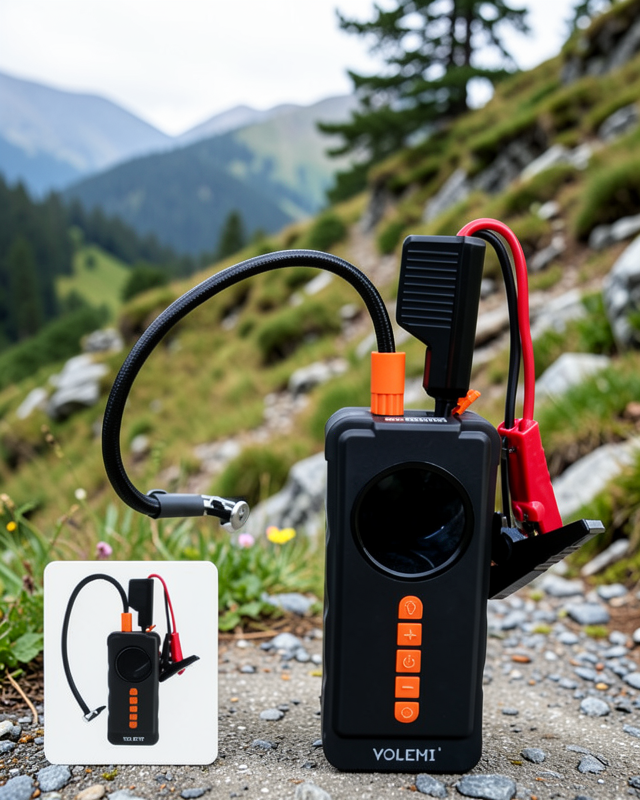 Dijital Araç Kompresörü 4 Fonksiyonlu Akü Takviye Lastik Şişirme Powerbank ve LED El Feneri