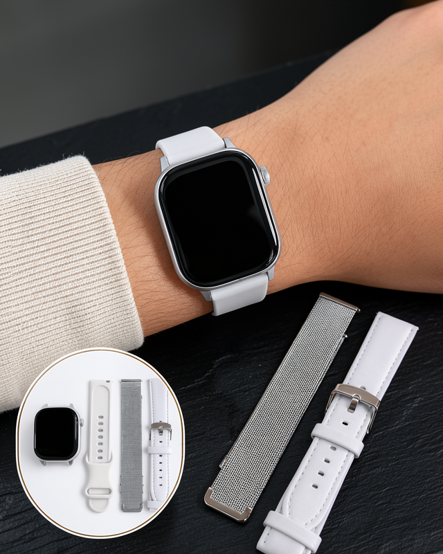 Bluetooth Görüşmeli Dokunmatik Akıllı Saat 3 Farklı Kordon Seçeneği