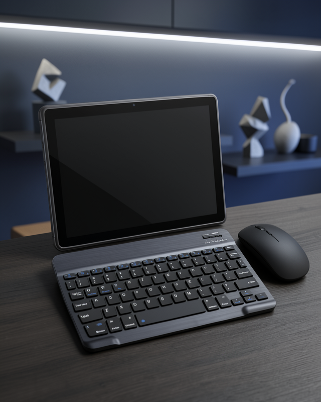 Android Tablet Bluetooth Klavye Mouse Seti SIM Kart Girişi Kablosuz Bağlantı ve Günlük Kullanıma Uygun