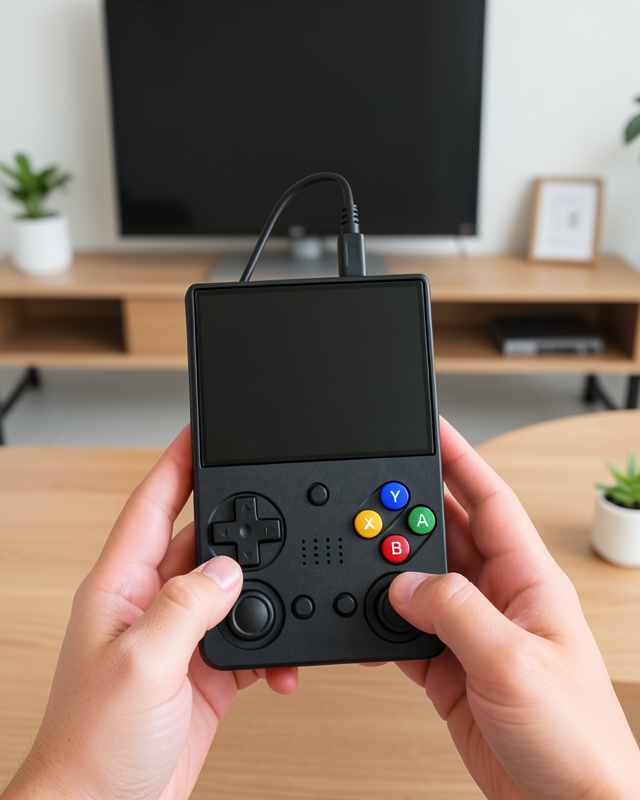 Retro Oyun Konsolu Çift Analog Joystick 64GB Hafızalı Taşınabilir El Konsolu