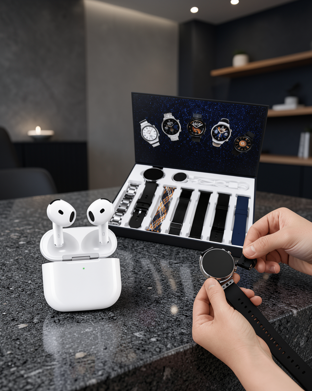 3.Nesil TWS Bluetooth Kulaklık Bluetooth Bağlantılı Akıllı Saat Amoled Ekran Plastik Hasır Kordon