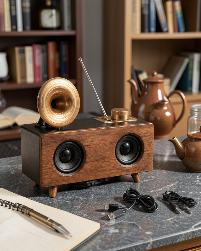 Çalar Radyo Müzik Kutusu Nostaljik Hoparlör Speaker