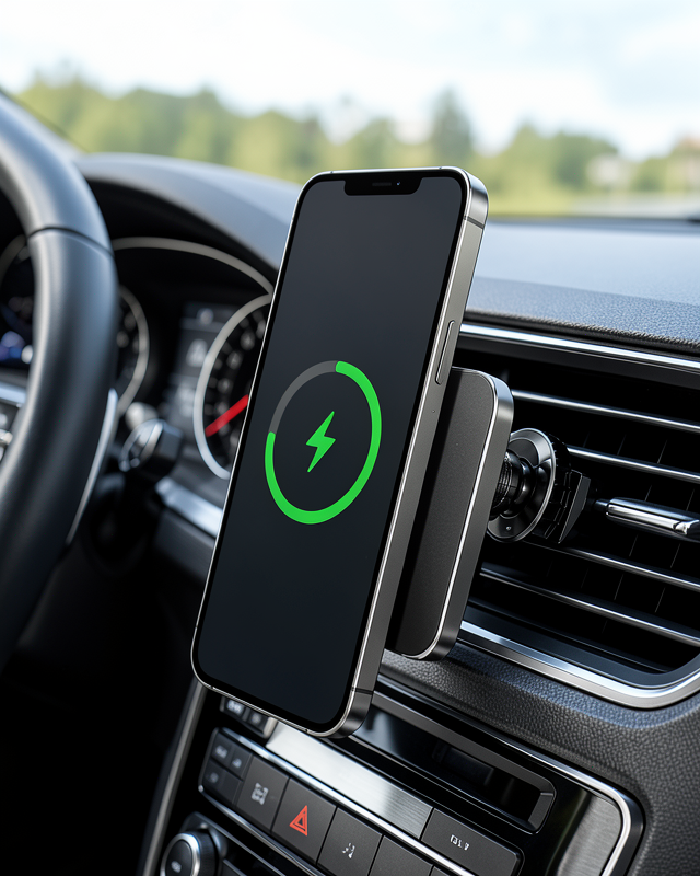 15W Hızlı Şarj Destekli Manyetik Araç Telefon Tutucu Kablosuz Araç Şarj Standı