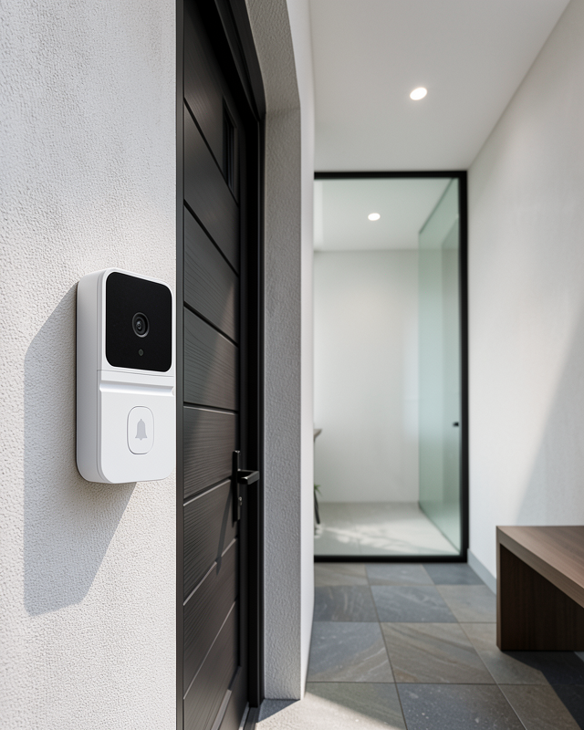 Kablosuz Beyaz Akıllı Kapı Zili Wi-Fi Bağlantılı HD Kameralı Ev Güvenlik Sistemi