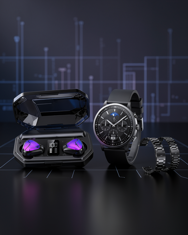 Yeni Nesil Kampanyası Bluetooth Bağlantılı Akıllı Saat ve Kablosuz Kulaklık Dijital Göstergeli
