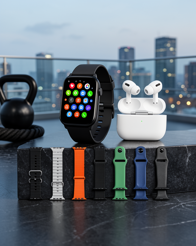Akıllı Saat, Bluetooth Kulaklık ve 7 Farklı Kordon Tek Kutuda Günlük Kullanım ve Spor İçin