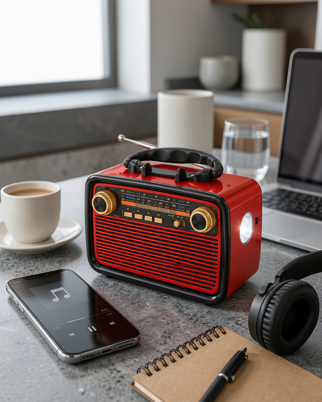 Nostaljik Radyo Bluetooth Bağlantılı Müzik Kutusu Ahşap
