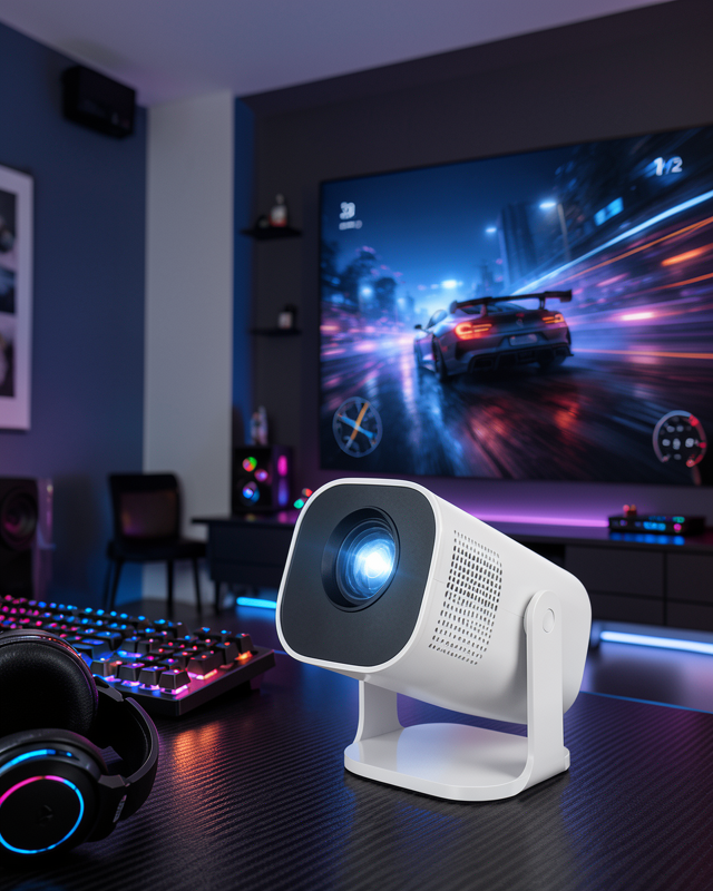Şarjlı Projeksiyon Oyun Sinema Projektörü 4K HD Görüntü Kaliteli Yeni Nesil