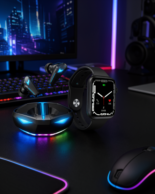 Yeni Nesil Akıllı Saat ve Kablosuz Kulaklık Kampanyası İkili Set Bluetooth Bağlantılı