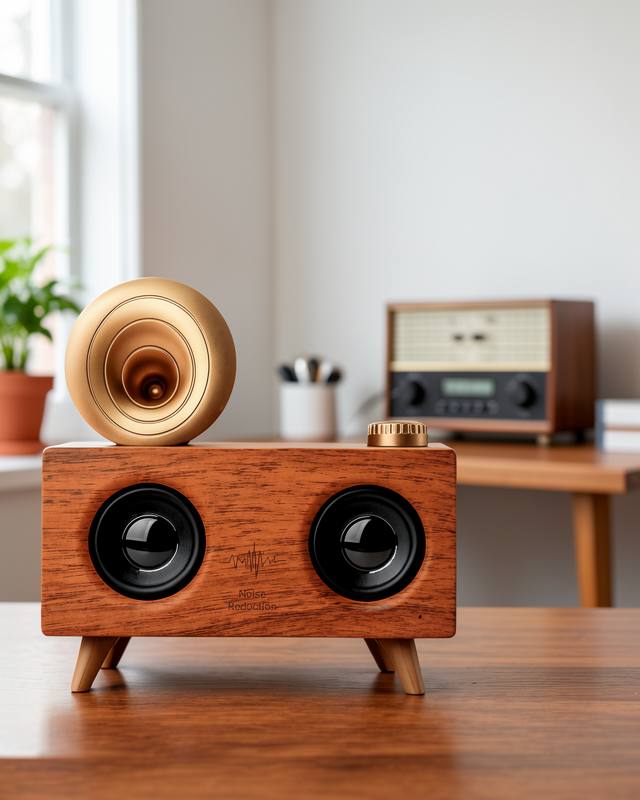 Bluetooth Nostalji Speaker Radyo Gramofon Ahşap Renk Vintage