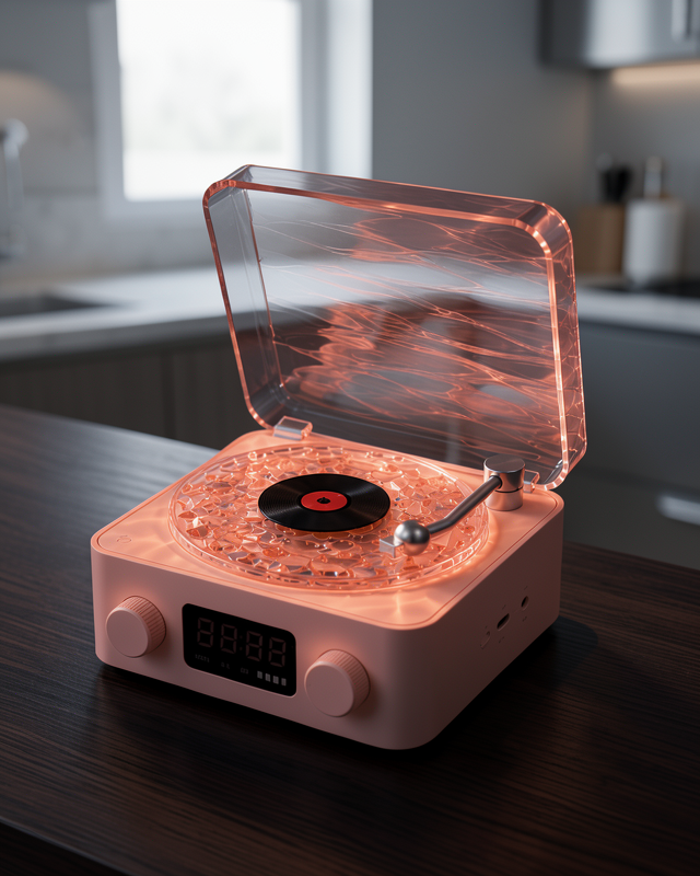 Retro Saatli Bluetooth Hoparlör – Gece Lambalı Kristal Ses Kalitesi Yeni Nesil