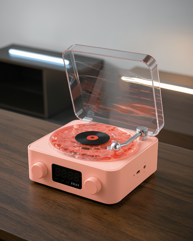 Retro Bluetooth Hoparlör – Kristal Ses, Gece Lambası, Saatli Tasarım Yeni Nesil