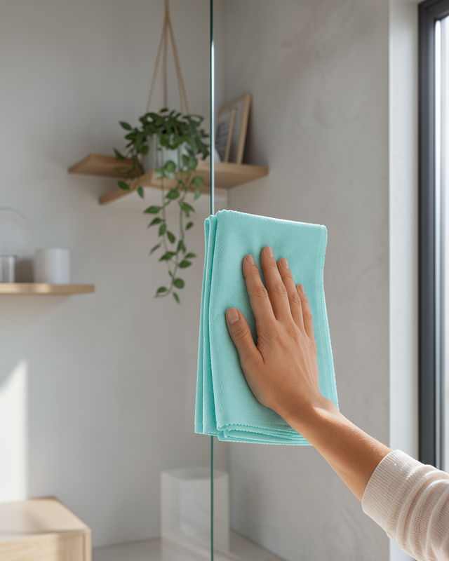 Çok Amaçlı Mikrofiber Cam Bezi Cam Ayna Duşakabin ve Parlak Yüzey Temizlik Bezi