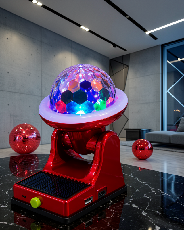 360° RGB LED Disco Işığı Ayarlanabilir Başlıklı Güneş Enerjili Projektör Lamba