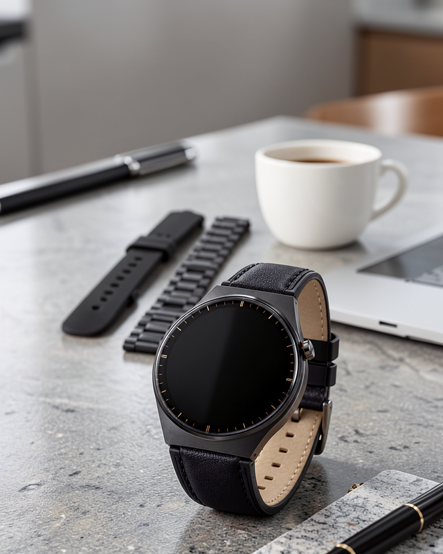3 Kordonlu AMOLED Ekran Bluetooth Aramalı Akıllı Saat Metal, Deri ve Silikon Kordon Seti