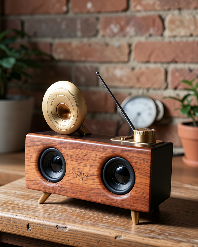 Çalar Radyo Müzik Kutusu Nostaljik Hoparlör Speaker