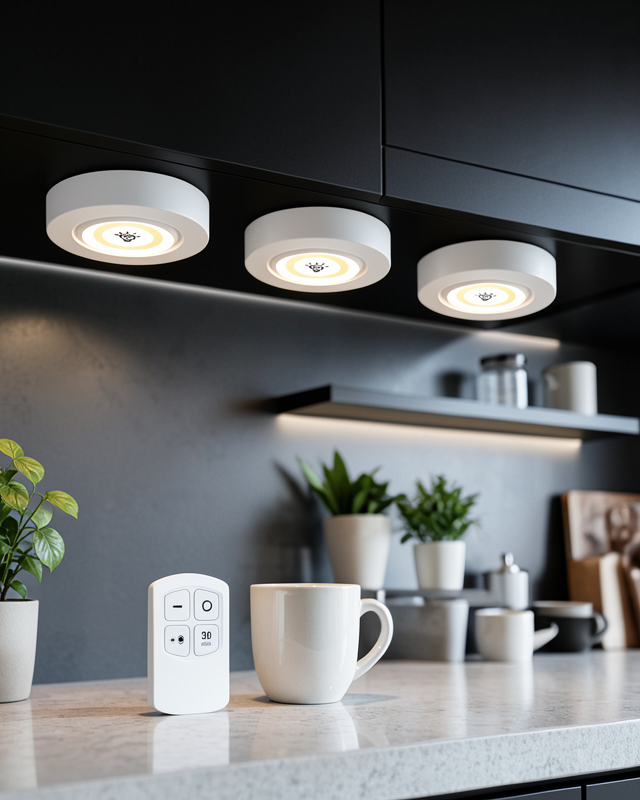 Kablosuz 3 Lü Spot Led Lamba Seti Uzaktan Kumandalı Enerji Tasarruflu Aydınlatma