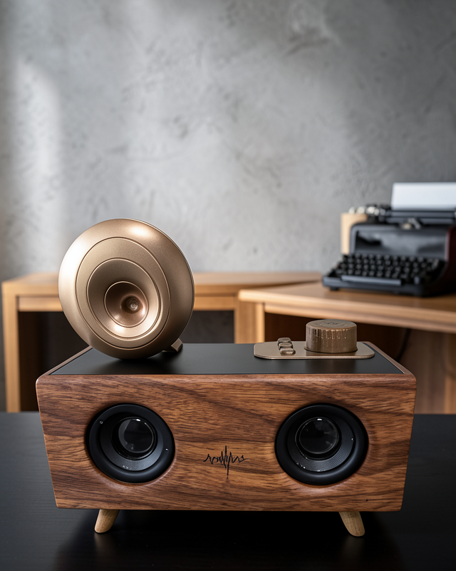 Bluetooth Hoparlör Ahşap Klasik Retro Gramofon Bluetooth Müzik Kutusu