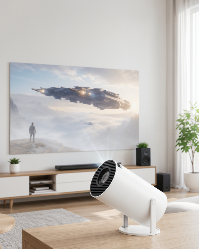 4K Uyumlu 130 İnç Full HD Projeksiyon Cihazı ve Kablosuz Aktarım Özelliği