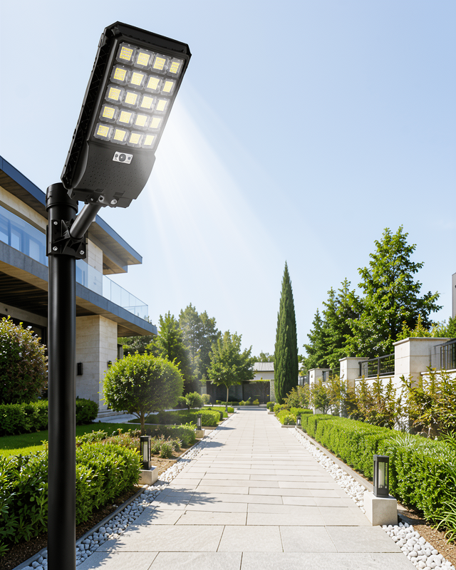Hareket Sensörlü Solar LED Aydınlatma 3 Modlu Uzaktan Kumandalı Bahçe Lambası