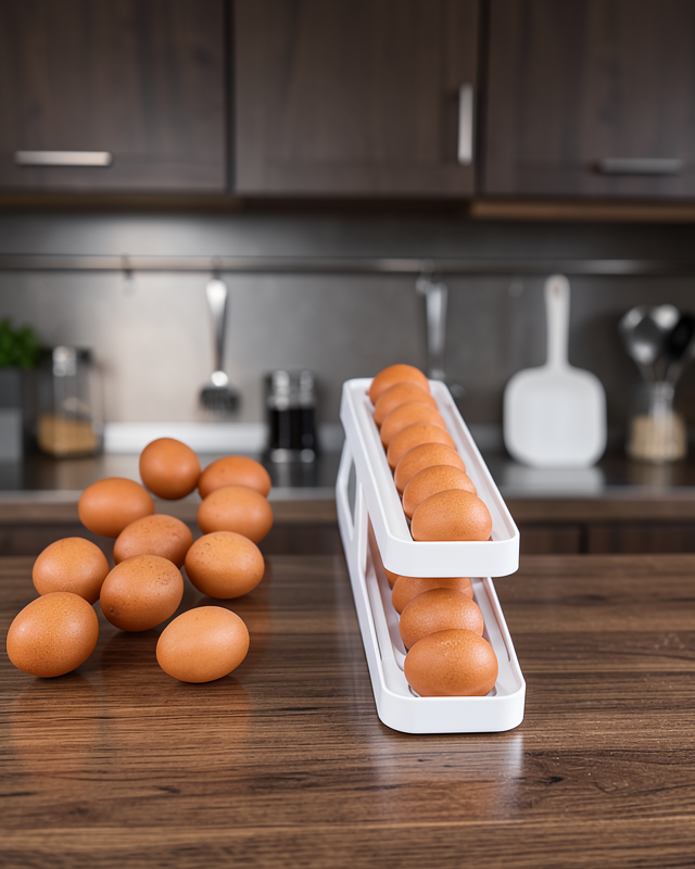Kayar Ray Sistemli Buzdolabı Yumurta Saklama Düzenleyici Organizer