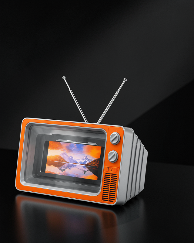 12 İnç Telefon Ekran Büyütücü Retro TV Tasarımlı HD Fresnel Lens Taşınabilir Mobil Ekran Büyütücü