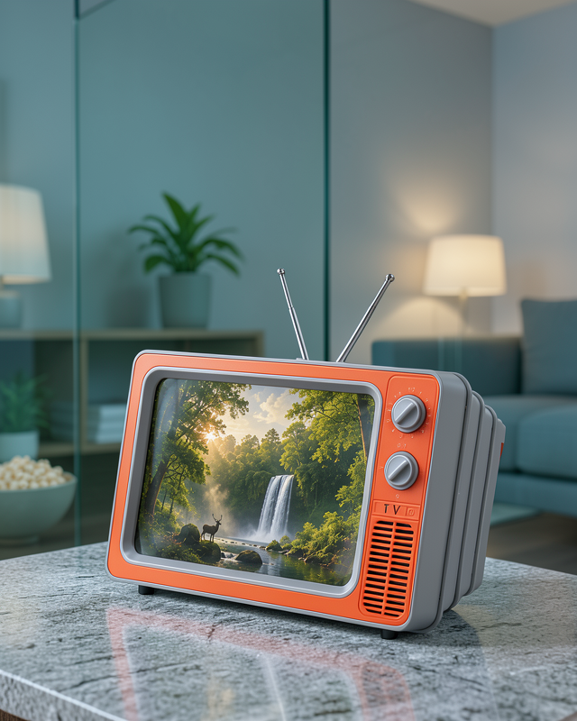 Telefon İçin 12 İnç Ekran Büyütücü Retro Televizyon Tasarımı HD Film İzleme Katlanabilir Stand