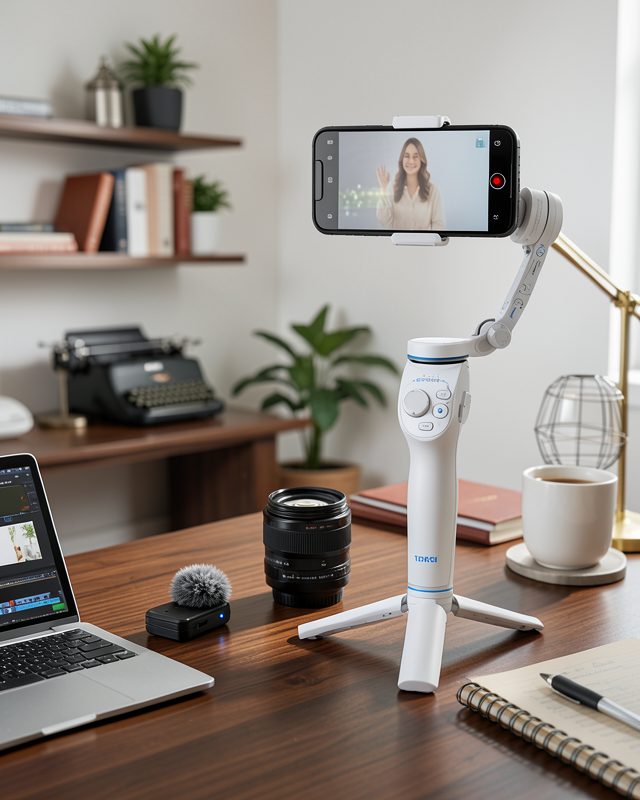 Akıllı Telefon Gimbal Sabitleyici 360° Takip Özellikli Profesyonel Video Çekim Stabilizeri