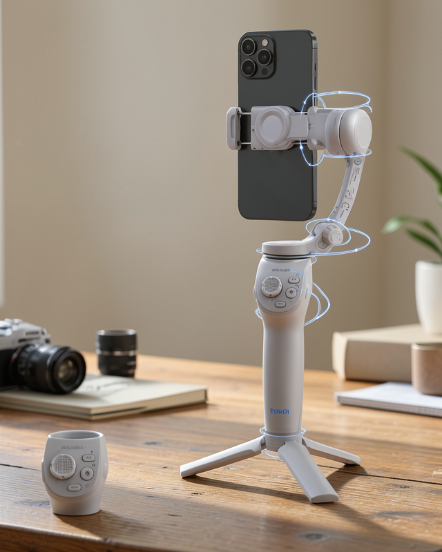 Profesyonel Telefon Gimbal Stabilizer 3 Eksen Sabitleme Çoklu Çekim Modları Uzun Pil Ömürlü Taşınabilir Tasarım