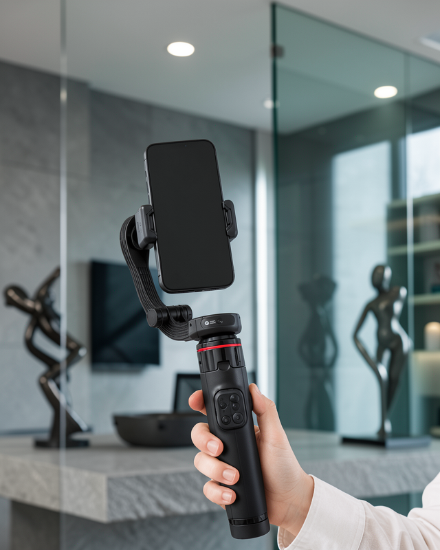 Profesyonel AI Gimbal Selfie Stick Yüz Takipli Telefon Sabitleyici Bluetooth Kumandalı Katlanabilir Tripod