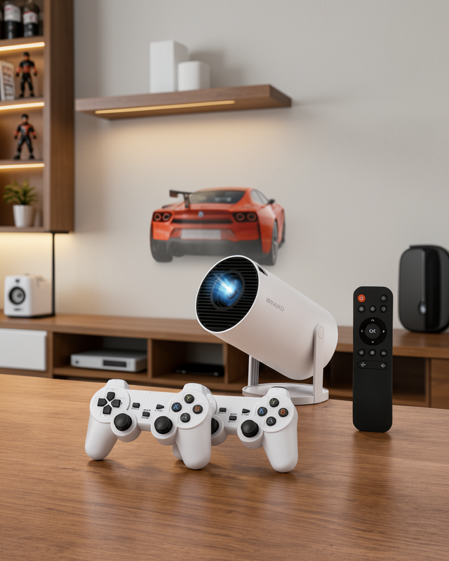 TÇift Kollu Tasarımlı Kablosuz Projeksiyon – 4K, 10.000 Oyun ve Smart App Desteği Yeni Nesil