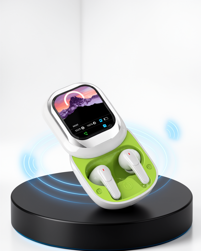 Kayar Kapaklı Şarj Kutusu Ve Dokunmatik Ekranlı Bluetooth Stereo Kulaklık