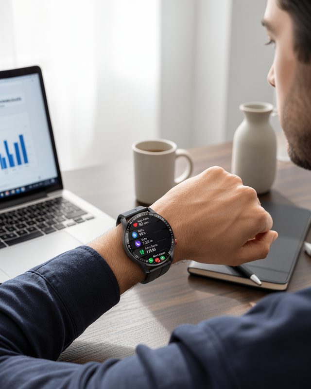 Akıllı Saat Yeni Model Sesli Asistan Bildirim Görme Bluetooth Bağlantılı Müzik Dinleme