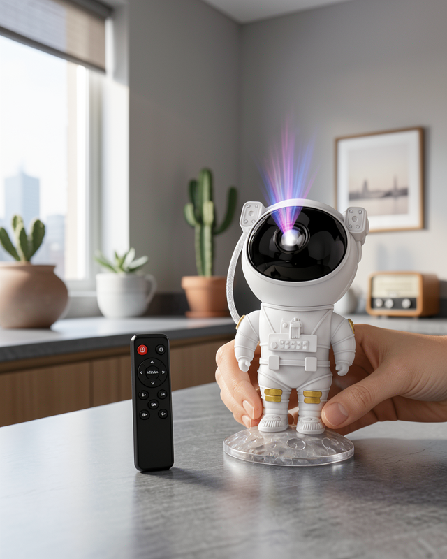 Astronot Yıldız Projeksiyon Lambası 8 Efektli Uzaktan Kumandalı Gece Işığı