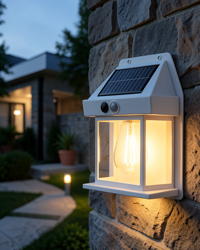 Üç Modlu Güneş Enerjili Duvar Lambası 1800mAh Bataryalı ve Hareket Sensörlü